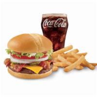 1/4 Lb. Bacon Cheese Grillburger™ Combo · One ¼ lb.* 100% beef burger topped with melted cheese, thick-cut Applewood smoked bacon, thi...