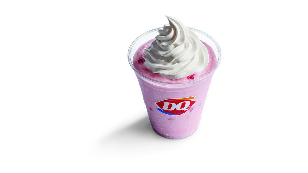 Strawberry Cake Shake (Small) · A classic DQ Shake with pieces of moist vanilla layer cake blended with strawberry topping, and garnished with pieces of cake.