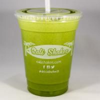 Tune Up · Spinach, kale, wheatgrass, cucumber, ginger, and green apple.
