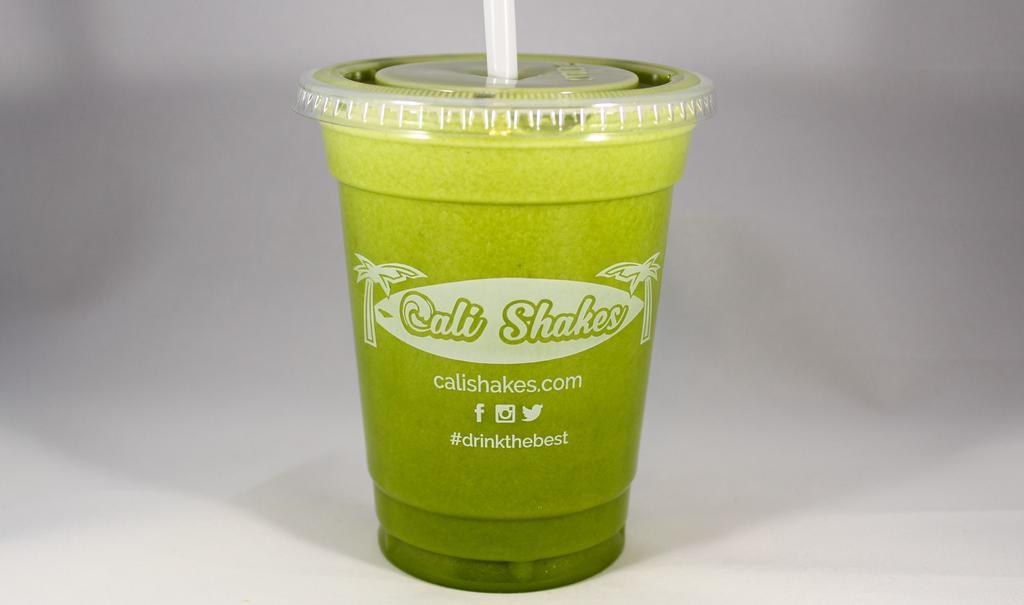 Grasshopper · Green apple, carrot, pineapple, wheatgrass, and spinach.