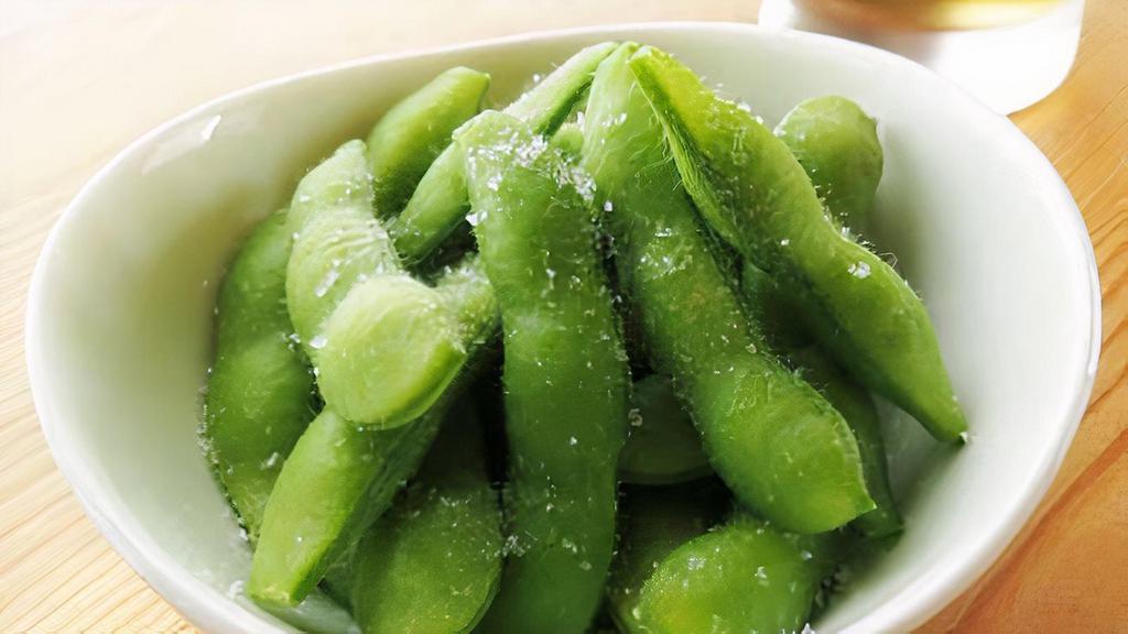 Premium Edamame · Lightly salted & steamed baby soybean.
