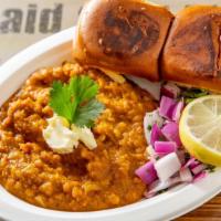 Paav Bhaji · Spiced mashed vegetables topped with butter.