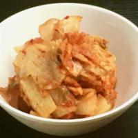 Kimchi · Korean style spicy pickled Asian cabbage.