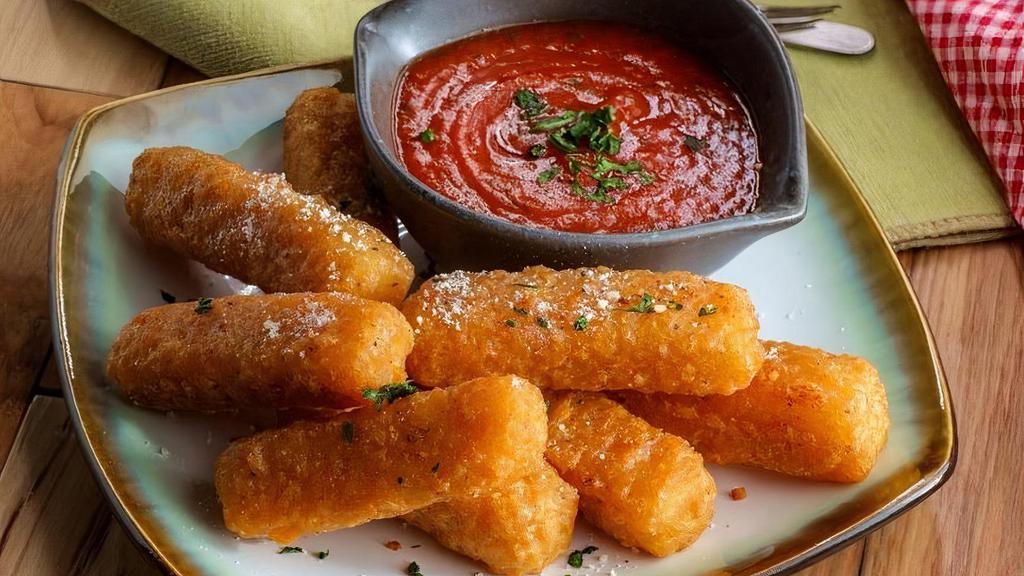 Mozzarella Sticks · 6 piece made with whole milk mozzarella, these creamy cheese sticks are additive-free for lots of buttery flavor and plenty of stretch. Made from 100% real mozzarella string (not block) cheese.