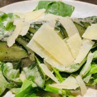 Cucumber · English cucumber, Mesclun mix, Homemade sesame dressing, and Shaved Parmesan