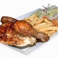 1/2 Pollo Con Acompanantes · 1/2 of a Rotisserie Chicken served with two sides of your choice