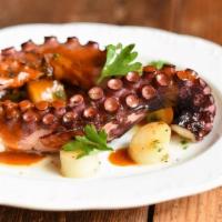 Grilled Octopus · warm potato salad, crispy bayonne, caper dressing