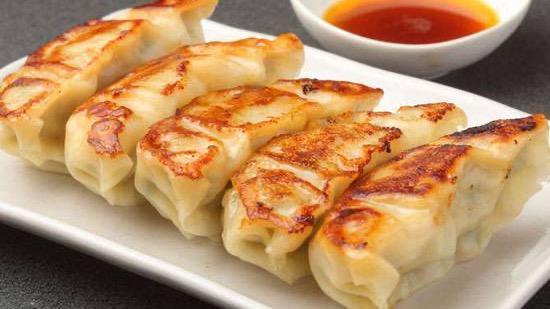 Gyoza · Japanese pan fried pork dumplings.