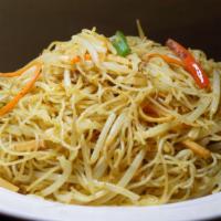 Sauteed Thin Rice Noodle Singapore Style · Spicy.