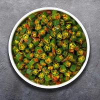 Bhindi Lights · Freshly cut okra cooked with tomatoes & fried onions.