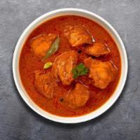 Just Curry On Chicken  · Free range chicken breast in a tomato based onion gravy with freshly ground spices.