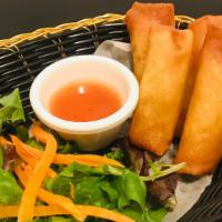 Spring Roll · Crispy vegetable mixed with vermicelli noodle served with pineapple plum sauce.