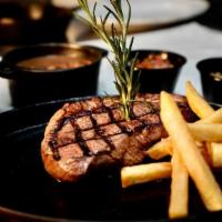 Top Sirloin Steak · Brazilian cut picanha - 1 Top sirloin steak with 2 side orders of your choice.
(All BBQ plat...
