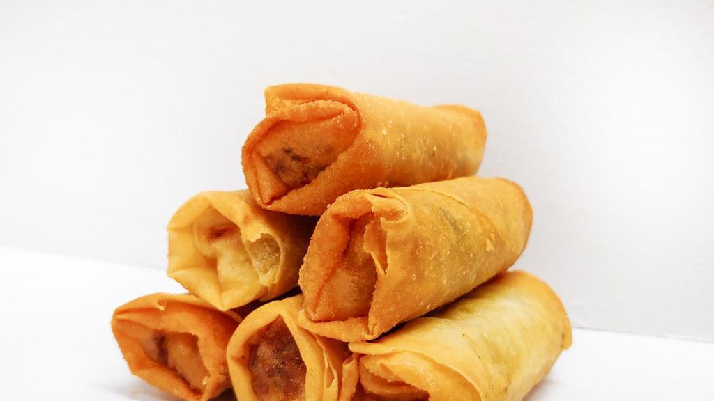 Vegetable Spring Rolls · 3 rolls with mixed vegetables wrapped in a wheat skin.
Please notify a staff if you have dietary restrictions or allergies.