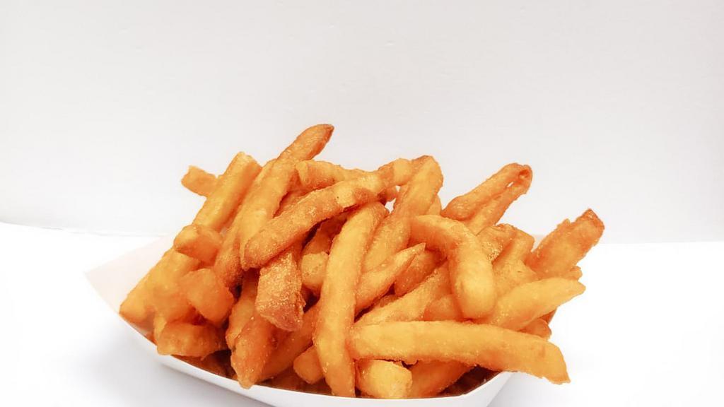 Plain Fries · Crispy seasoned double fried fries.
Please notify a staff if you have dietary restrictions or allergies.