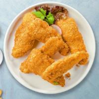 The Tender Cluck · Chicken tenders breaded and fried until golden brown.