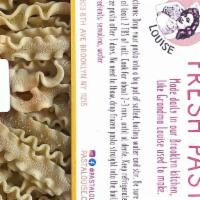 Fresh Mafaldine Pasta · Long ribbons with ridged edges. Try it with a scamp sauce.. the best!