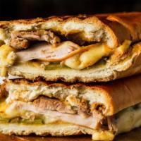 Chicken Steak Sandwich With Bacon And Jalapeños · Delicious sandwich made with Chicken, bacon, jalapeños, melted cheese, sautéed onions, and g...