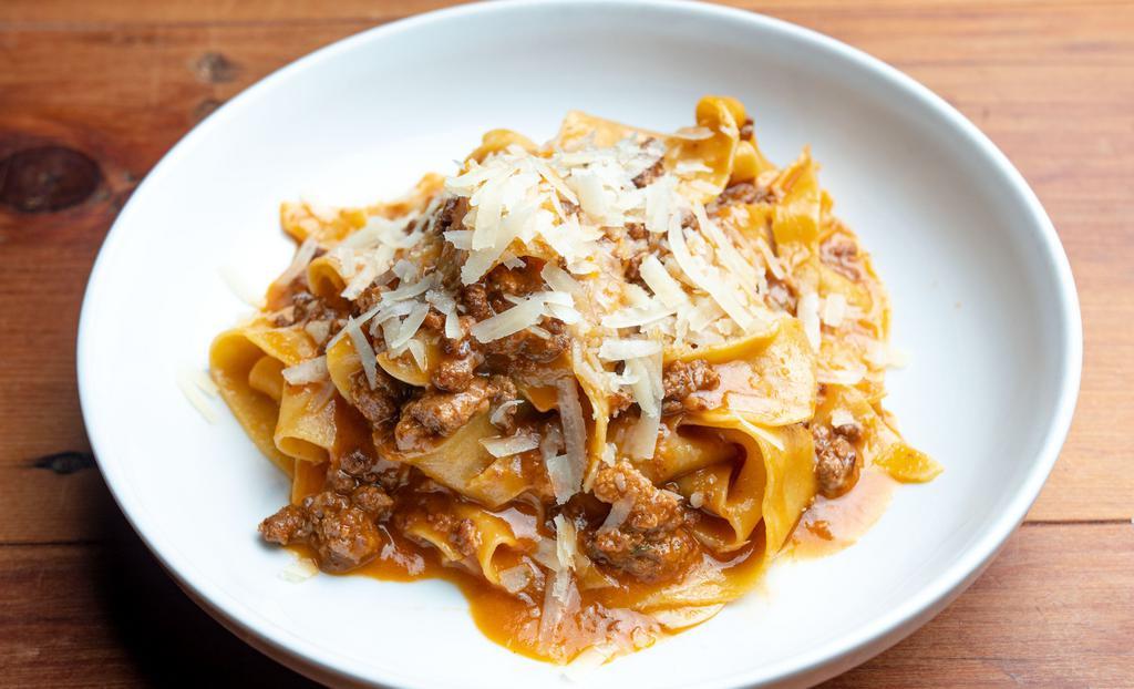 Pappardelle  Bolognese · with pork and veal sugo, Grana Padano DOP