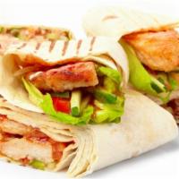 Chicken Cutlet Wrap · Fresh and juicy chicken cutlet, lettuce, tomatoes and honey mustard.