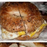 2 Eggs On A Bagel · Two eggs on a bagel.