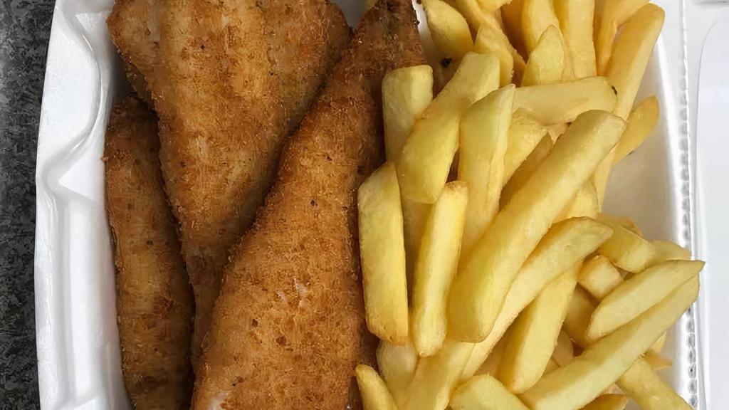 Fish And Chips · 2 pieces of Whiting Fish served with french fries.