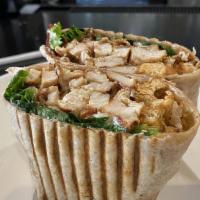 'Aviators' Chicken Caesar Wrap · grilled chicken, romaine lettuce, croutons, parmesan cheese, and caesar dressing