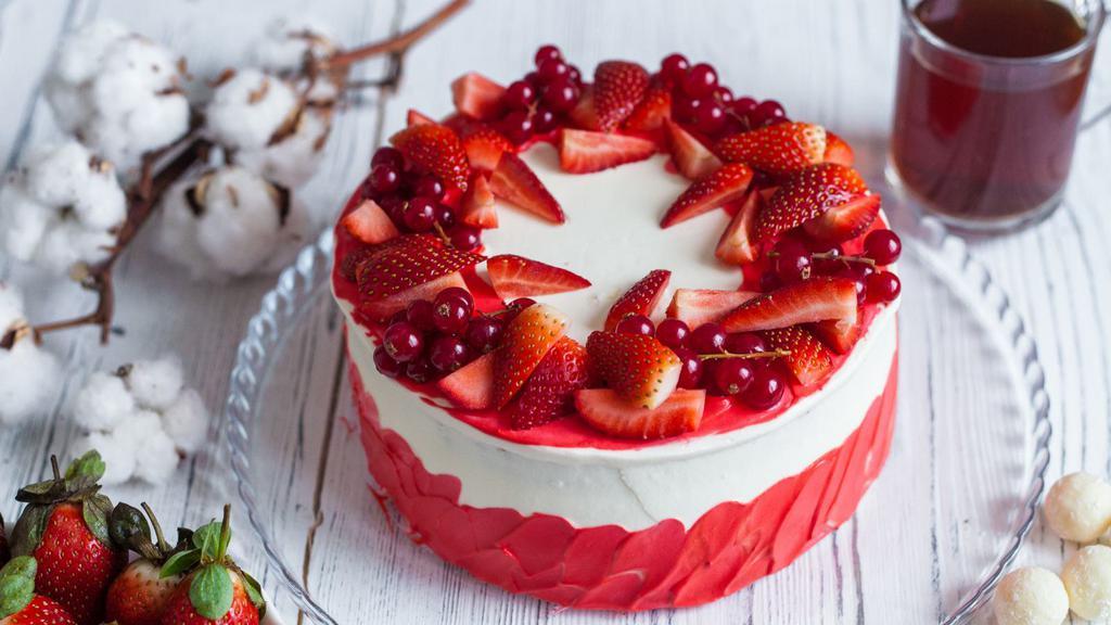 Strawberry Cake · Classic strawberry cake fresh baked.