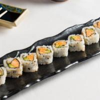 Spicy California Roll · Spicy sauce, snow crab, blue crab, avocado, and tobiko.