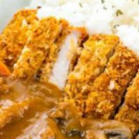 Chicken Katsu Curry Rice · Home-made Chicken based Curry Rice topped with Chicken Katsu Panko Fried Cutlet. Side of fuk...