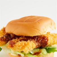 Sasami Katsu Chicken Sandwich · 3 Pieces Panko Fried Lean chicken breast with Japanese mayo, lettuce & pickles in buns