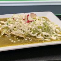Enchiladas · Popular. Queso fresco, lettuce, crema mexicana and your choice of meat: chicken, pastor, car...