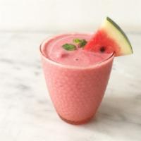 Mucho Melon Smoothie · Fresh smoothie made with Melon, fruit juice, banana, yogurt, and agave nectar.