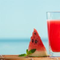 Watermelon Bliss · Fresh smoothie made with watermelon juice blended with strawberries and soy milk.