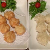 Shumai · 6 pieces. Steamed or fried.