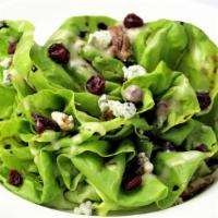 Bibb Lettuce Salad · Boursin cheese, candied pecans, dried cranberries, and balsamic reduction.
(GF)