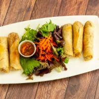 Nem · Eggrolls stuffed with meat and vegetables.