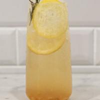 Citron Lemonade · Iced only. Citron jam, lemon, club soda, rosemary. Please shake well before drinking.