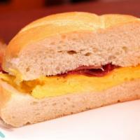 Eggs Sandwich With Bacon · Two eggs.