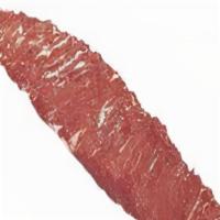 Skirt Steak (10 Lb Average) · A fresh package of skirt steak, vacuum sealed for freshness.