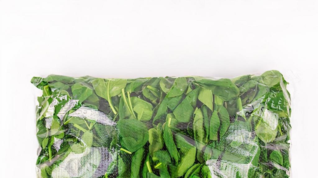 Baby Spinach · A 2.5 lb bag of fresh baby spinach.