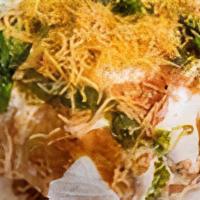 Raj Kachori Chaat · Round fried ball made of flour and dough filled with veg stuffing, covered with yogurt and c...