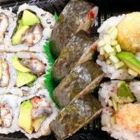 Cook Combo · Shrimp tempura roll and Eel avocado roll.