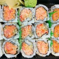 Spicy Maki Combo · Spicy tuna roll, Spicy salmon roll and Spicy crab roll.