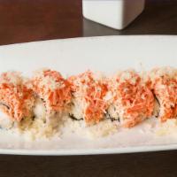 Christine Roll
 · Shrimp tempura inside, topped with crunch spicy crabmeat.
