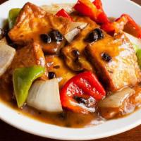 Fried Tofu With Sweet Peppers · In a black bean sauce.