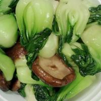 Bokchoy With Chinese Black Mushrooms · Sauteed Bokchoy with Chinese Black Mushrooms, home style