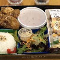 Mochiko Chicken - Bento · Your choice between Traditional or Spicy Garlic- tender, flavorful, crispy breaded, and frie...