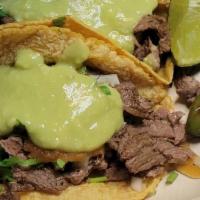 Carne Asada Tacos · If there's an ingredient you do not want, please let us know our taco is topped with onions,...