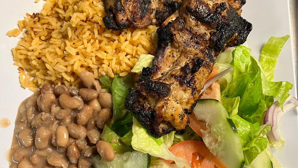Pollo Asado Plato  · If there's an ingredient you do not want please let us know our plates come with rice, pinto beans, guacamole and salad with a side of 3 tortillas.